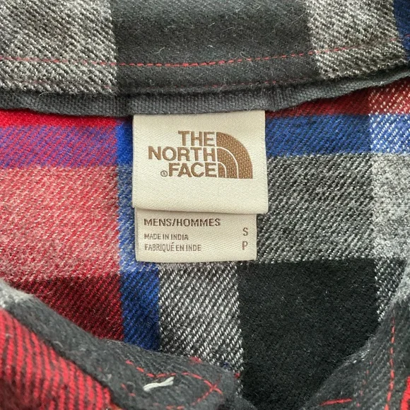 The North Face Arroyo Flannel Shirt Men's SMALL Red Black Blue Plaid Long Sleeve - Picture 5 of 10